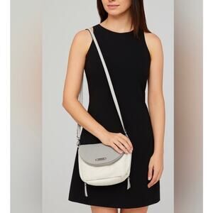 Jessica Simpson gray and cream crossbody handbag